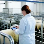 양 유제품 가공법 - **Prompt:** A bright, modern, and impeccably clean sheep dairy farm. Healthy, well-groomed sheep are...